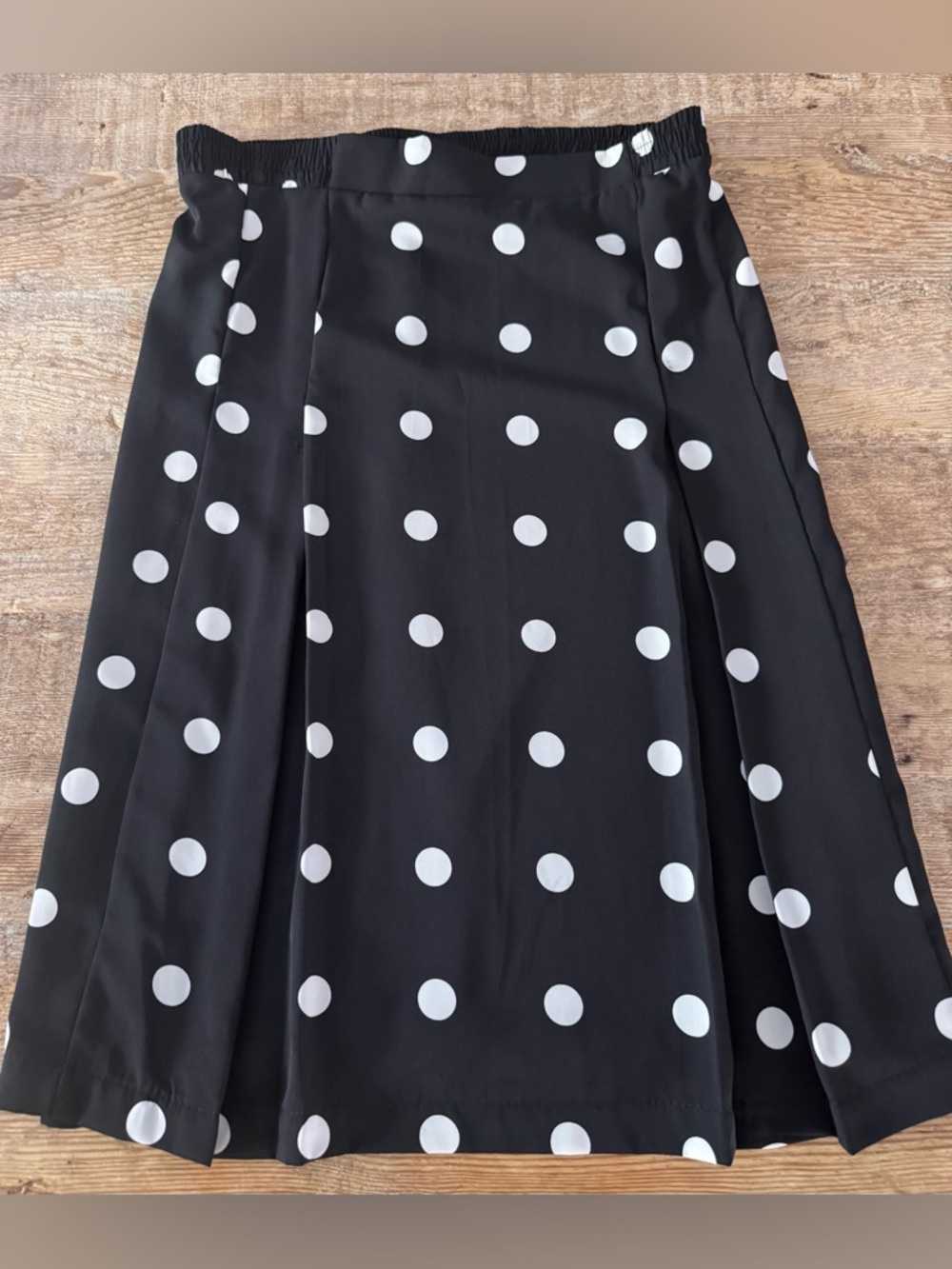 NWT PLEIONE Black and White Polka Dot A-Line Skirt Size Medium Petite